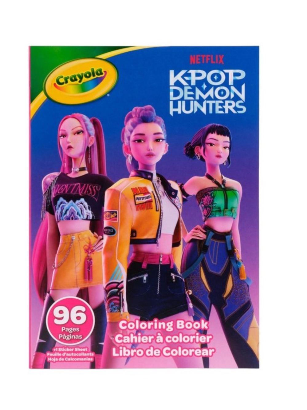Crayola K-POP Demon Hunters Coloring Book - Pink & Purple & Blue